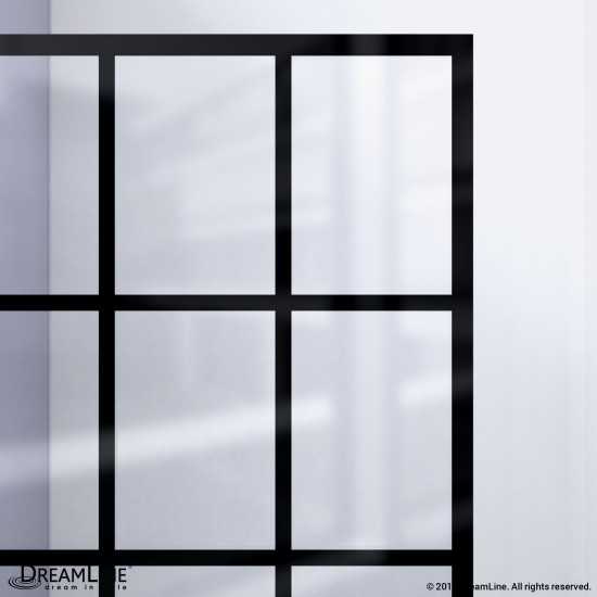 French Linea Toulon 34 in. W x 72 in. H Single Panel Frameless Shower Door, Open Entry Design in Satin Black