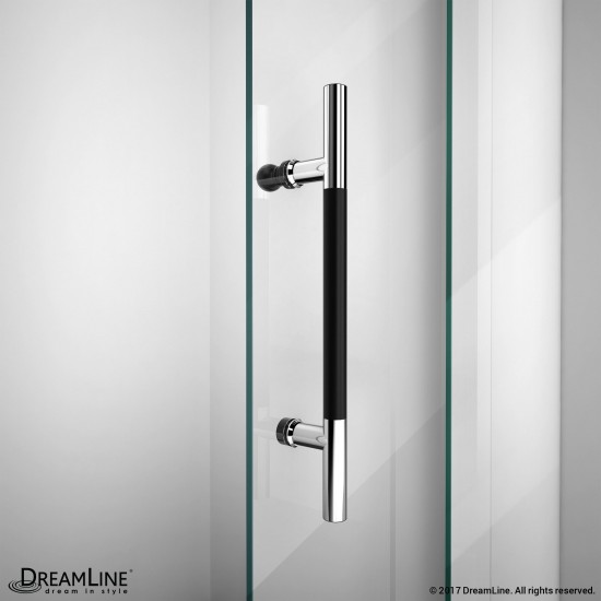 Enigma-XT 34 1/2 in. D x 60 3/8 in. W x 76 in. H Fully Frameless Sliding Shower Enclosure in Tuxedo Finish