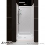 Aqua Fold 36 in. D x 36 in. W x 76 3/4 in. H Frameless Bi-Fold Shower Door in Chrome with White Base and Backwall Kit