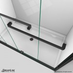 Encore 36 in. D x 48 in. W x 78 3/4 in. H Bypass Shower Door in Satin Black with Center Drain White Base Kit