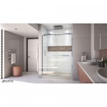 Encore 32 in. D x 54 in. W x 78 3/4 in. H Bypass Shower Door in Chrome and Center Drain Biscuit Base Kit