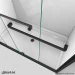 Encore 30 in. D x 60 in. W x 78 3/4 in. H Bypass Shower Door in Satin Black and Center Drain White Base Kit