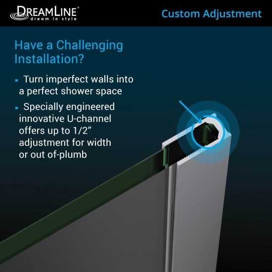 Unidoor Plus 46 1/2 - 47 in. W x 72 in. H Frameless Hinged Shower Door in Chrome