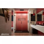 Unidoor Plus 60 1/2 - 61 in. W x 72 in. H Frameless Hinged Shower Door in Satin Black