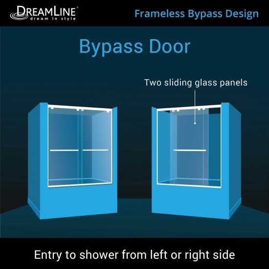 Encore 56-60 in. W x 58 in. H Semi-Frameless Bypass Tub Door in Oil Rubbed Bronze