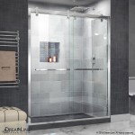 Cavalier 56-60 in. W x 77 3/8 in. H Semi-Frameless Bypass Sliding Shower Door in Polished Stainless Steel