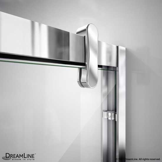 Cavalier 56-60 in. W x 77 3/8 in. H Semi-Frameless Bypass Sliding Shower Door in Polished Stainless Steel