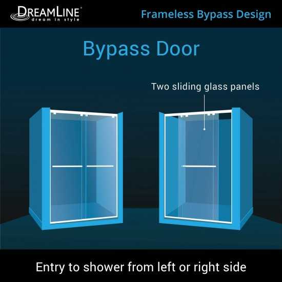 Encore 44-48 in. W x 76 in. H Semi-Frameless Bypass Shower Door in Chrome