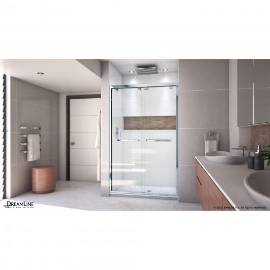 Encore 44-48 in. W x 76 in. H Semi-Frameless Bypass Shower Door in Chrome