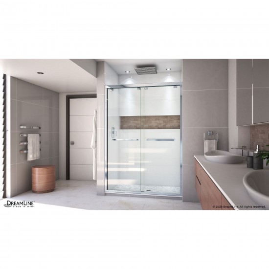Encore 50-54 in. W x 76 in. H Semi-Frameless Bypass Shower Door in Chrome