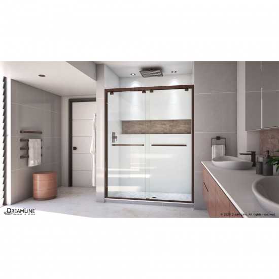 Encore 56-60 in. W x 76 in. H Semi-Frameless Bypass Shower Door in Oil Rubbed Bronze