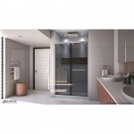Encore 44-48 in. W x 76 in. H Semi-Frameless Bypass Sliding Shower Door in Brushed Nickel and Gray Glass