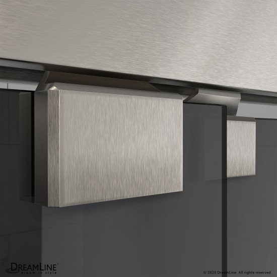 Encore 44-48 in. W x 76 in. H Semi-Frameless Bypass Sliding Shower Door in Brushed Nickel and Gray Glass