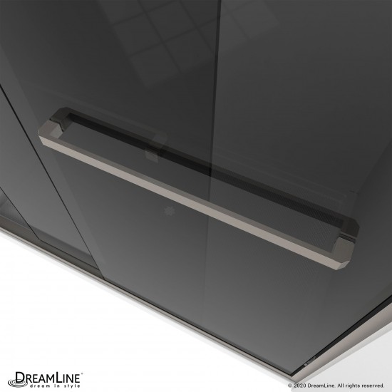 Encore 44-48 in. W x 76 in. H Semi-Frameless Bypass Sliding Shower Door in Brushed Nickel and Gray Glass