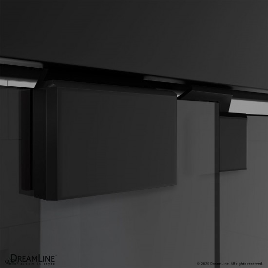 Encore 44-48 in. W x 76 in. H Semi-Frameless Bypass Sliding Shower Door in Satin Black and Gray Glass
