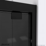 Encore 44-48 in. W x 76 in. H Semi-Frameless Bypass Sliding Shower Door in Satin Black and Gray Glass