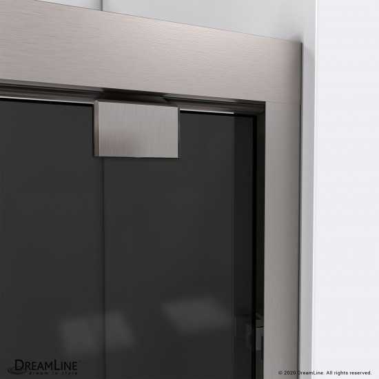 Encore 50-54 in. W x 76 in. H Semi-Frameless Bypass Sliding Shower Door in Brushed Nickel and Gray Glass