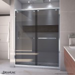 Encore 56-60 in. W x 76 in. H Semi-Frameless Bypass Sliding Shower Door in Chrome and Gray Glass