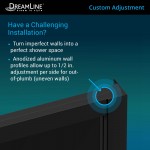 French Corner 34 1/2 in. D x 34 1/2 in. W x 72 in. H Framed Sliding Shower Enclosure in Satin Black