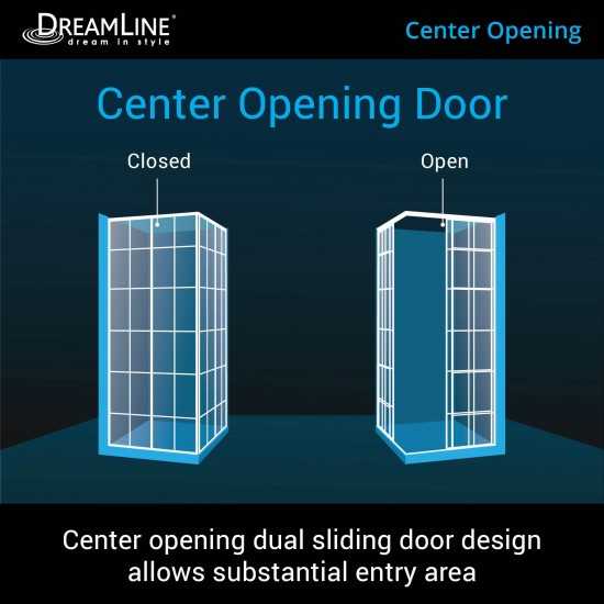 French Corner 34 1/2 in. D x 34 1/2 in. W x 72 in. H Framed Sliding Shower Enclosure in Satin Black