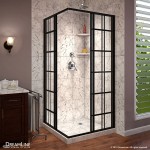 French Corner 34 1/2 in. D x 34 1/2 in. W x 72 in. H Framed Sliding Shower Enclosure in Satin Black