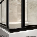 French Corner 34 1/2 in. D x 34 1/2 in. W x 72 in. H Framed Sliding Shower Enclosure in Satin Black
