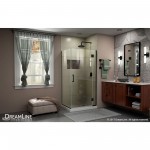 Unidoor-X 33 3/8 in. W x 30 in. D x 72 in. H Frameless Hinged Shower Enclosure in Satin Black