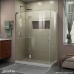 Unidoor-X 47 3/8 in. W x 30 in. D x 72 in. H Frameless Hinged Shower Enclosure in Brushed Nickel