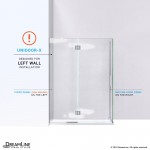 Unidoor-X 47 3/8 in. W x 30 in. D x 72 in. H Frameless Hinged Shower Enclosure in Brushed Nickel