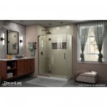 Unidoor-X 47 3/8 in. W x 34 in. D x 72 in. H Frameless Hinged Shower Enclosure in Oil Rubbed Bronze