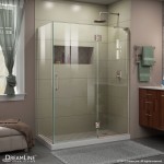 Unidoor-X 47 3/8 in. W x 30 in. D x 72 in. H Frameless Hinged Shower Enclosure in Brushed Nickel