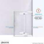 Unidoor-X 47 3/8 in. W x 30 in. D x 72 in. H Frameless Hinged Shower Enclosure in Brushed Nickel