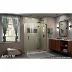 Unidoor-X 47 3/8 in. W x 34 in. D x 72 in. H Frameless Hinged Shower Enclosure in Oil Rubbed Bronze