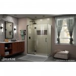 Unidoor-X 47 3/8 in. W x 30 in. D x 72 in. H Frameless Hinged Shower Enclosure in Satin Black
