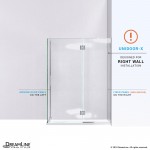 Unidoor-X 47 3/8 in. W x 30 in. D x 72 in. H Frameless Hinged Shower Enclosure in Satin Black