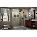 Unidoor-X 47 3/8 in. W x 34 in. D x 72 in. H Frameless Hinged Shower Enclosure in Satin Black