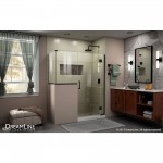 Unidoor-X 59 in. W x 36 3/8 in. D x 72 in. H Frameless Hinged Shower Enclosure in Satin Black