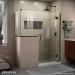 Unidoor-X 59 in. W x 30 3/8 in. D x 72 in. H Frameless Hinged Shower Enclosure in Oil Rubbed Bronze