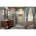 Unidoor-X 37 1/2-38 in. W x 72 in. H Frameless Hinged Shower Door in Brushed Nickel