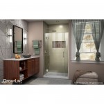 Unidoor-X 41 1/2-42 in. W x 72 in. H Frameless Hinged Shower Door in Brushed Nickel