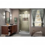 Unidoor-X 41-41 1/2 in. W x 72 in. H Frameless Hinged Shower Door in Chrome