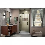 Unidoor-X 37-37 1/2 in. W x 72 in. H Frameless Hinged Shower Door in Satin Black