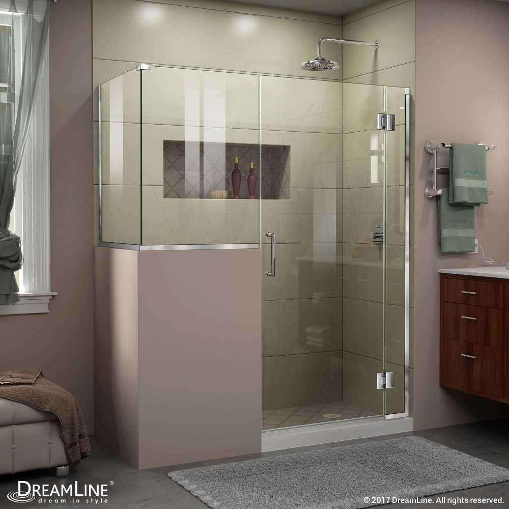 Unidoor-X 58 in. W x 36 3/8 in. D x 72 in. H Frameless Hinged Shower Enclosure in Chrome Unidoor-X 58 in. W x 36 3/8 in. D x 72 in. H Frameless Hinged Shower Enclosure in Chrome