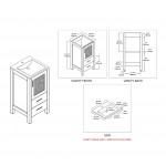 Sydney 16 Inch Vanity Base Only - Espresso