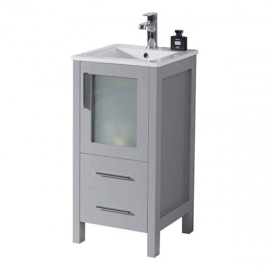 Sydney 16 Inch Vanity Base Only - Metal Grey