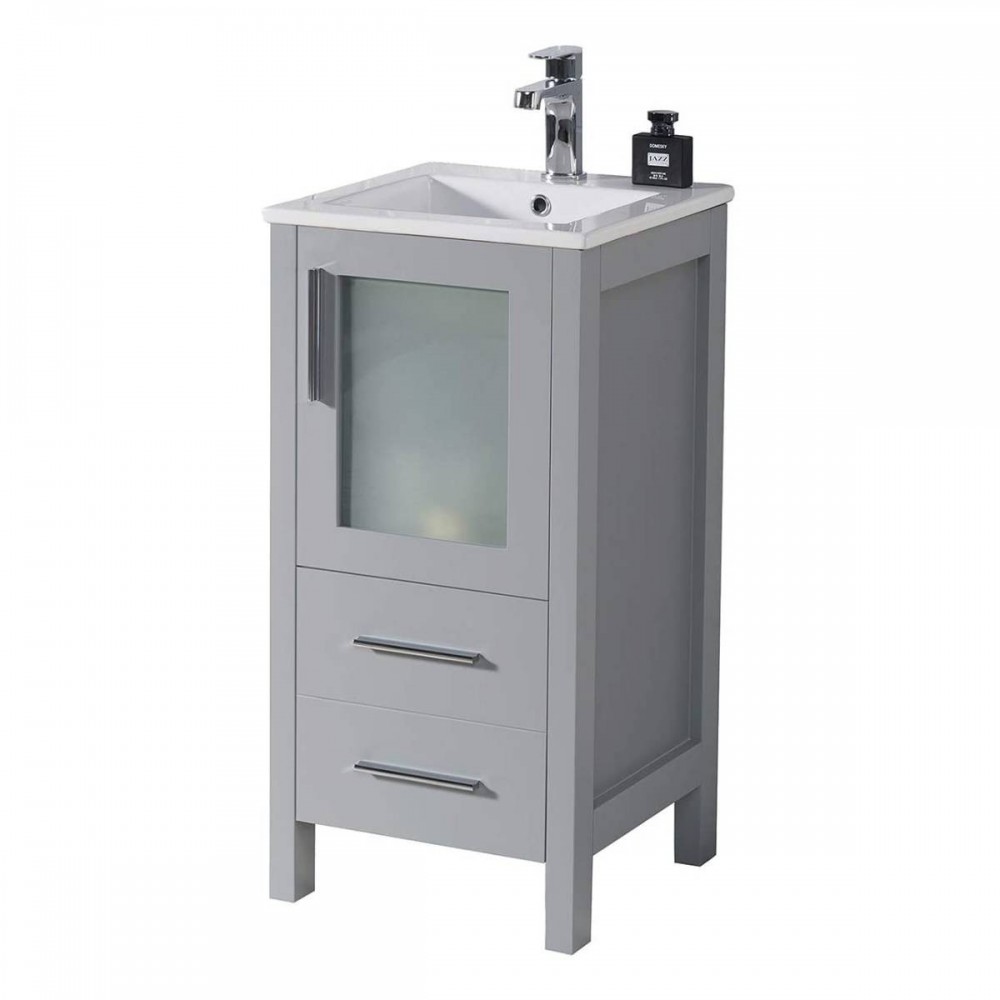 Sydney 16 Inch Vanity Base Only - Metal Grey