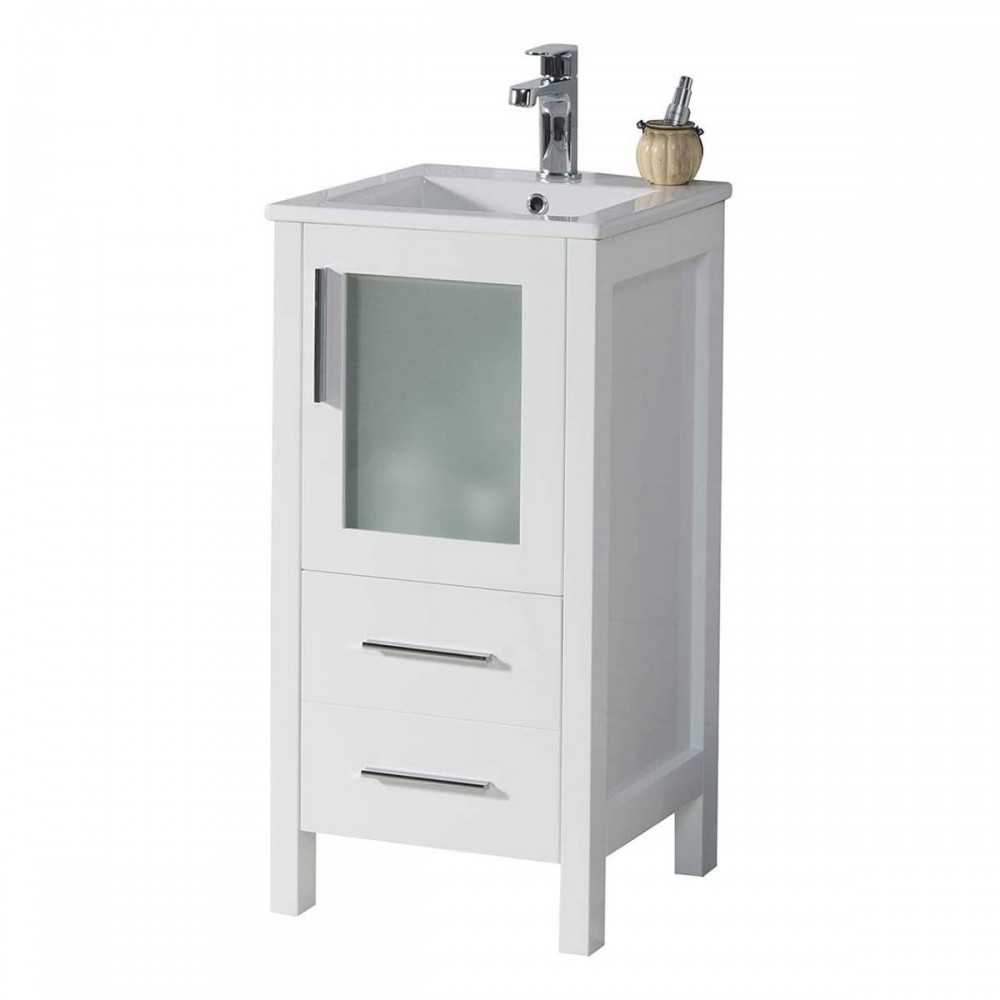 Sydney 16 Inch Vanity with Ceramic Sink - White Sydney 16 Inch Vanity with Ceramic Sink - White