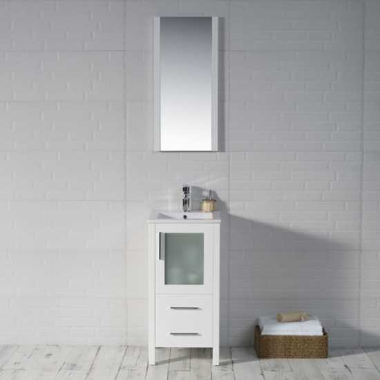 Sydney 16 Inch Vanity with Ceramic Sink - White