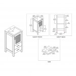 Sydney 16 Inch Vanity with Ceramic Sink - White