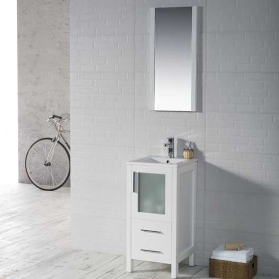 Sydney 16 Inch Vanity with Ceramic Sink - White